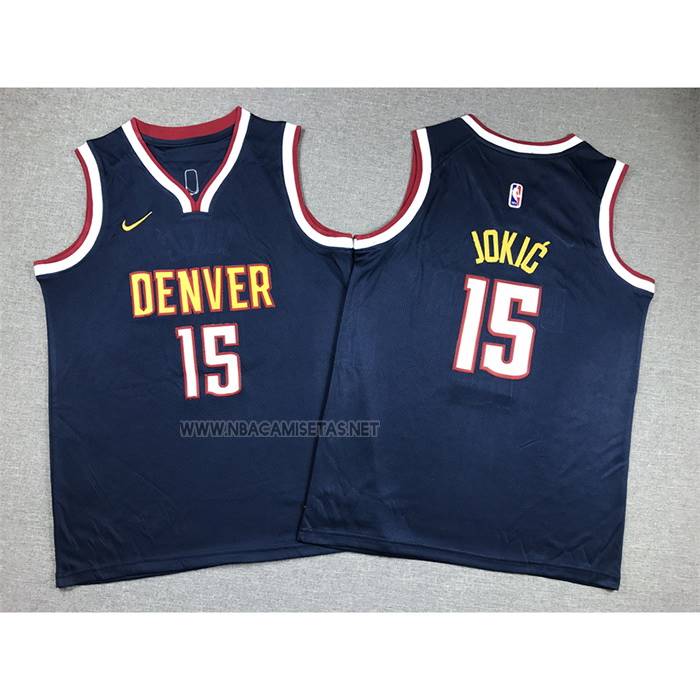 Camiseta Nino Denver Nuggets Nikola Jokic NO 15 Icon 2020-21 Azul